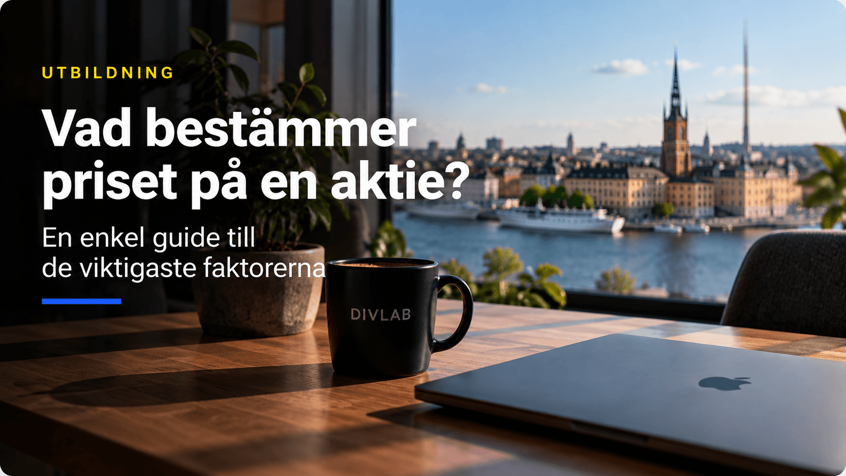 Omslagsbild till DivLabs guide om vad som bestämmer priset på en aktie och hur aktiekursen sätts.